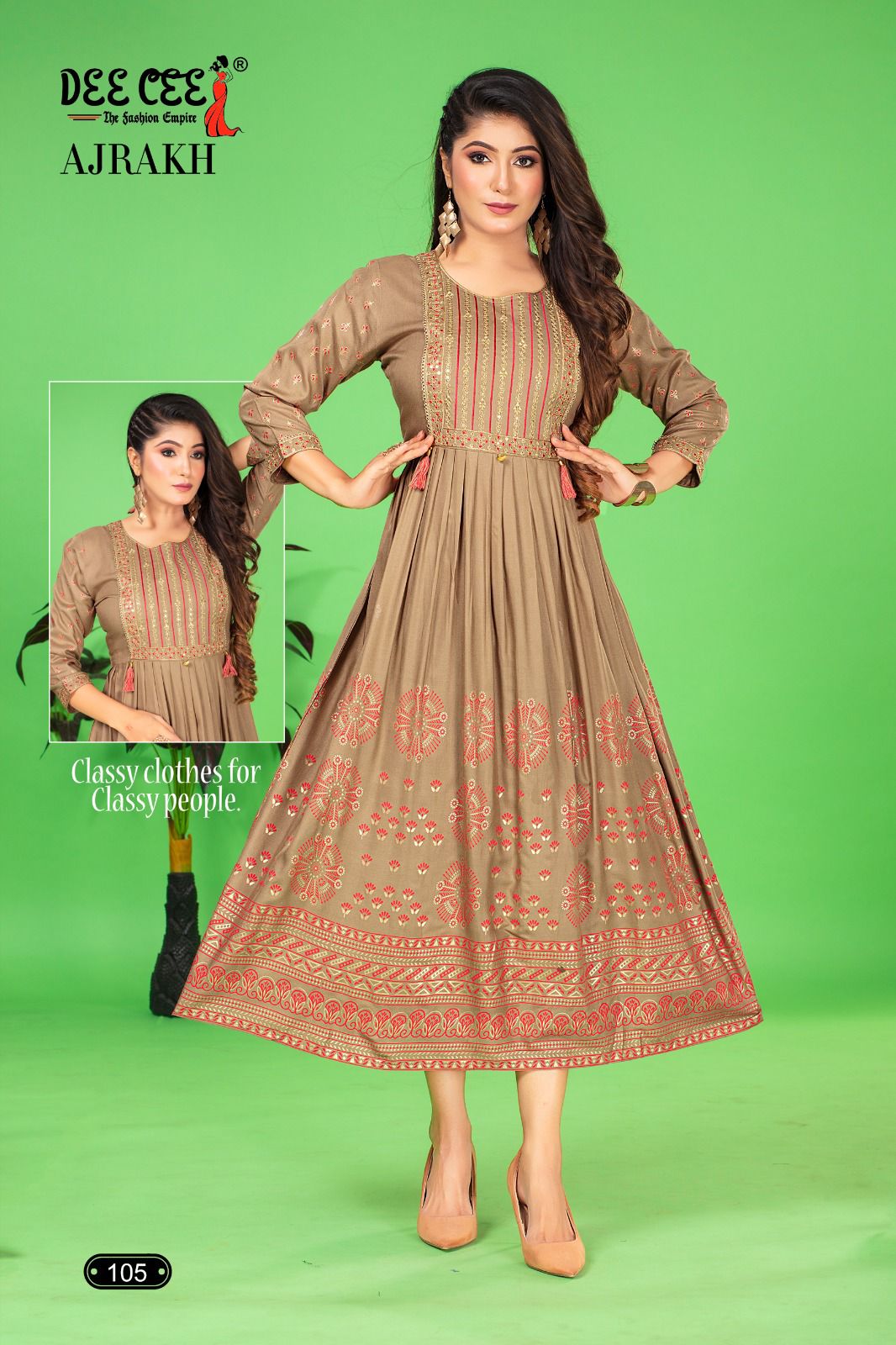 Ajrakh By Dee Cee Rayon Printed Designer Long Kurtis Wholesale Price In Surat
